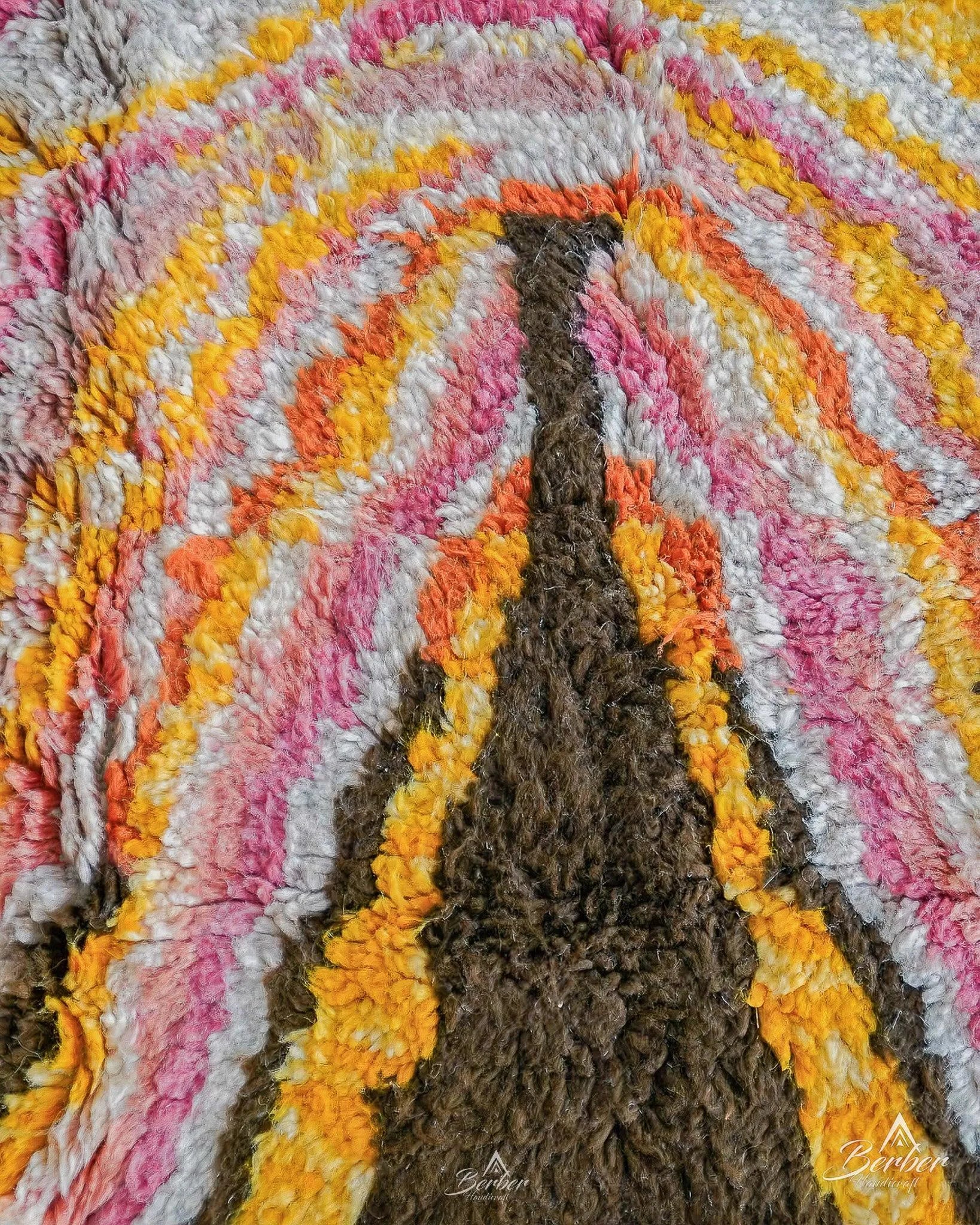 Abstract Pink Rug 3 X 5 Ft | 90 X 150 Cm / With Tassels / Short (0.4” / 1 cm)