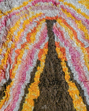 Abstract Pink Rug 3 X 5 Ft | 90 X 150 Cm / With Tassels / Short (0.4” / 1 cm)