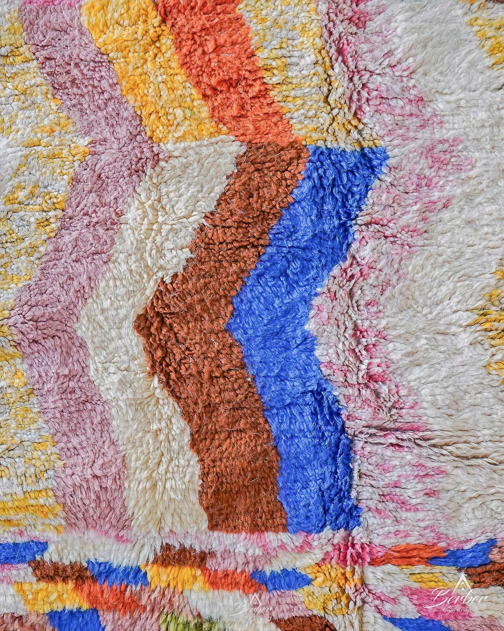 Abstract Pink Rug 3 X 5 Ft | 90 X 150 Cm / With Tassels / Short (0.4” / 1 cm)