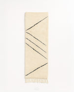 Beni Ourain Rug Runner 2 X 6 Ft | 60 X 180 Cm / With Tassels / Short (0.4” / 1 cm)