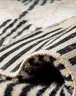 Beni Ourain Moroccan Rug 3 X 5 Ft | 90 X 150 Cm / With Tassels / Short (0.4” / 1 cm)