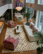 Patterned Berber Rug 3 X 5 Ft | 90 X 150 Cm / With Tassels / Short (0.4” / 1 cm)