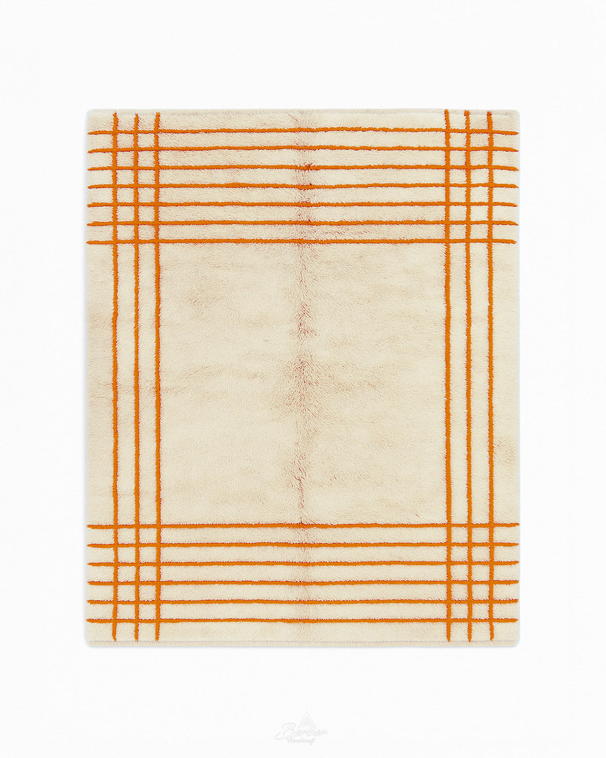 Peach Wool Area Rug 3 X 5 Ft | 90 X 150 Cm / With Tassels / Short (0.4” / 1 cm)