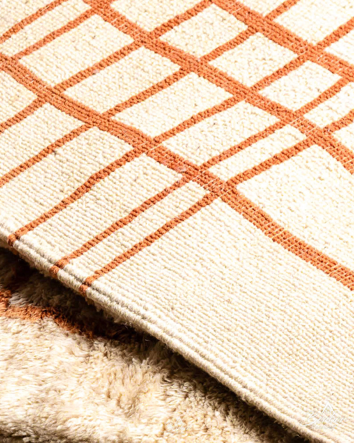 Peach Wool Area Rug 3 X 5 Ft | 90 X 150 Cm / With Tassels / Short (0.4” / 1 cm)
