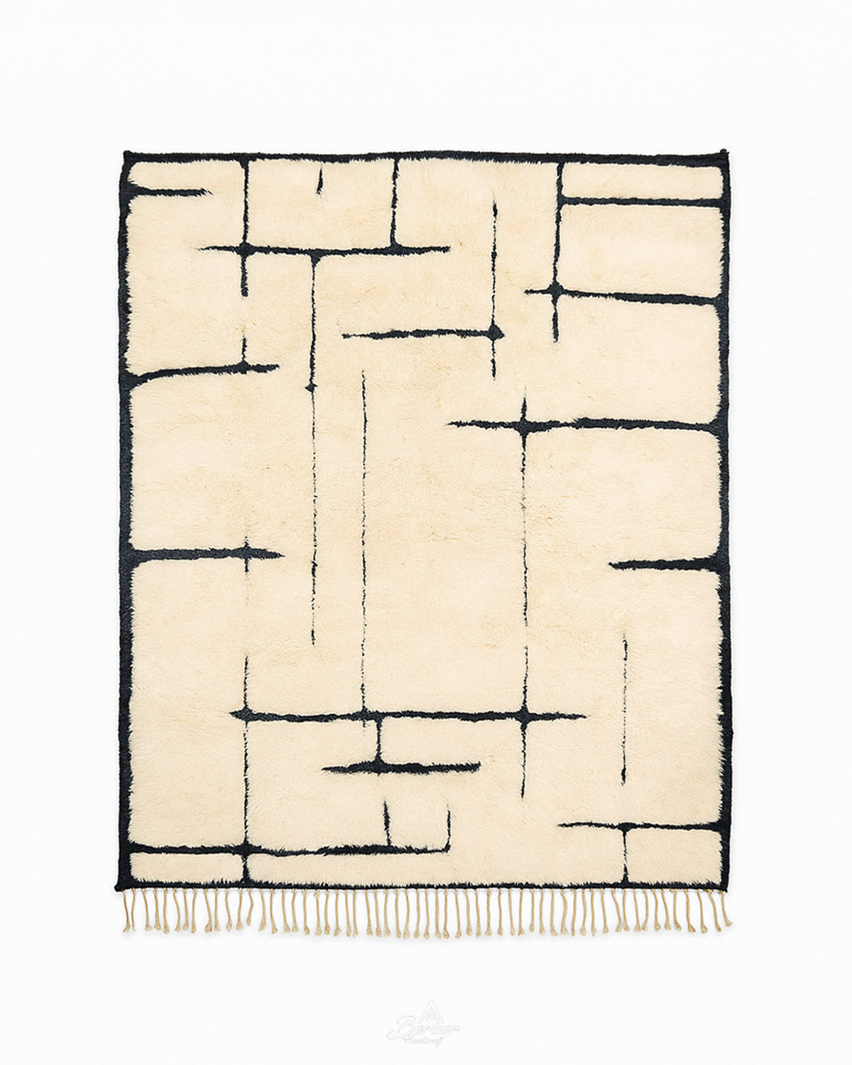 Berber Decorative Rug 3 X 5 Ft | 90 X 150 Cm / With Tassels / Short (0.4” / 1 cm)