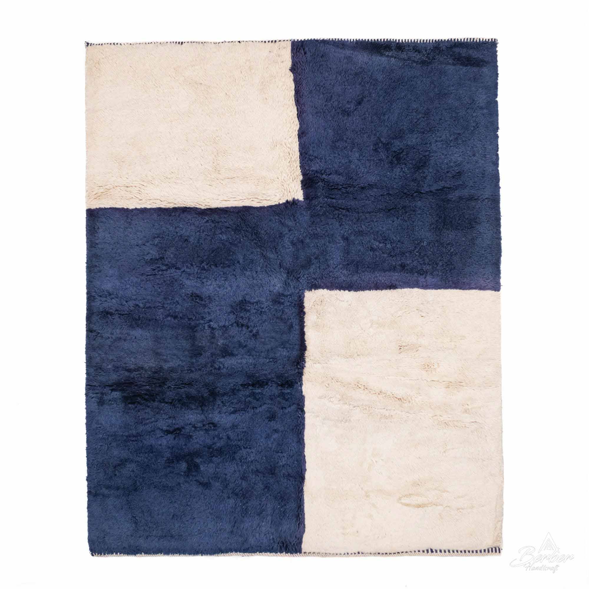 ARTISTIC WOOL good RUG, Moroccan Handmade Rug For Your Living Room, Steel Blue And White Rug Made from Wool of Sheep, Best Artistic Tufted Rug