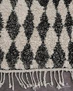 Black And White Checkered Rug 3 X 5 Ft | 90 X 150 Cm / With Tassels / Short (0.4” / 1 cm)