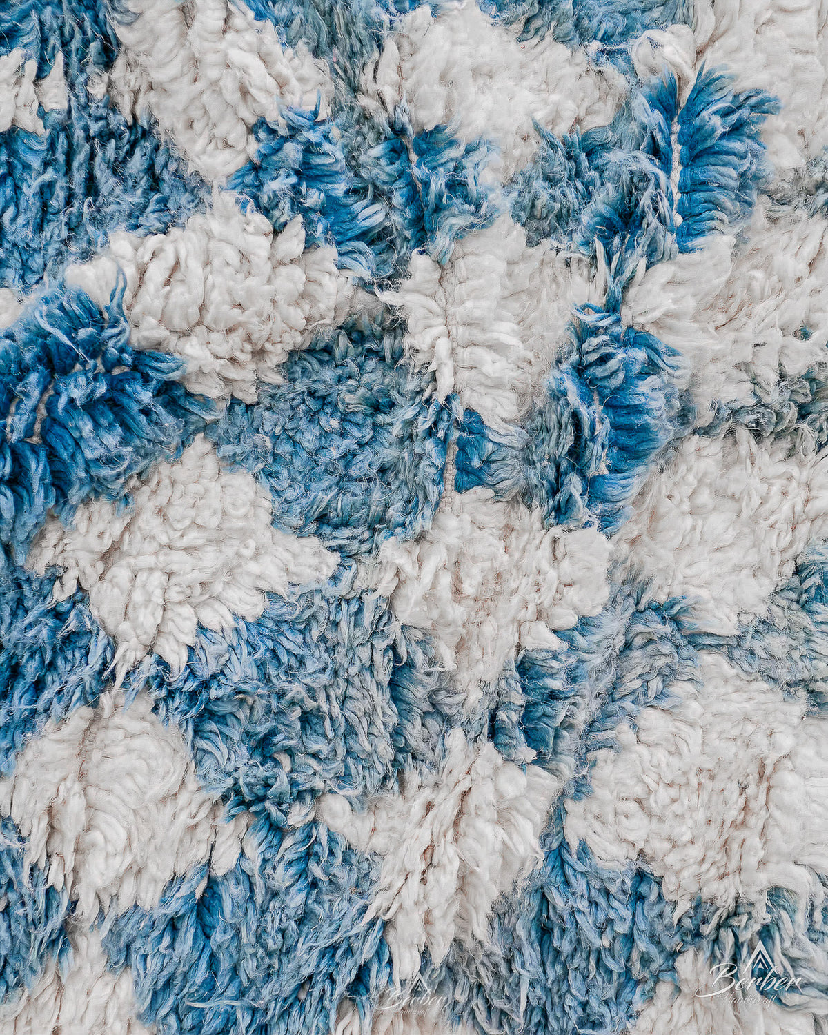 Blue Checkered Runner 2 X 6 Ft | 60 X 180 Cm / With Tassels / Short (0.4” / 1 cm)