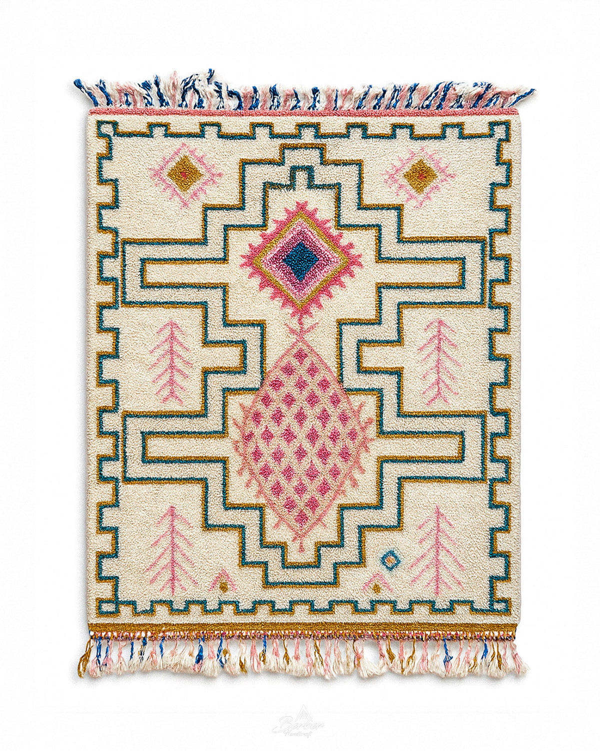 Bohemian Azilal Rug 3 X 5 Ft | 90 X 150 Cm / With Tassels / Short (0.4” / 1 cm)