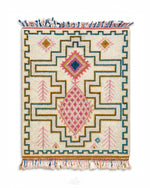 Bohemian Azilal Rug 3 X 5 Ft | 90 X 150 Cm / With Tassels / Short (0.4” / 1 cm)