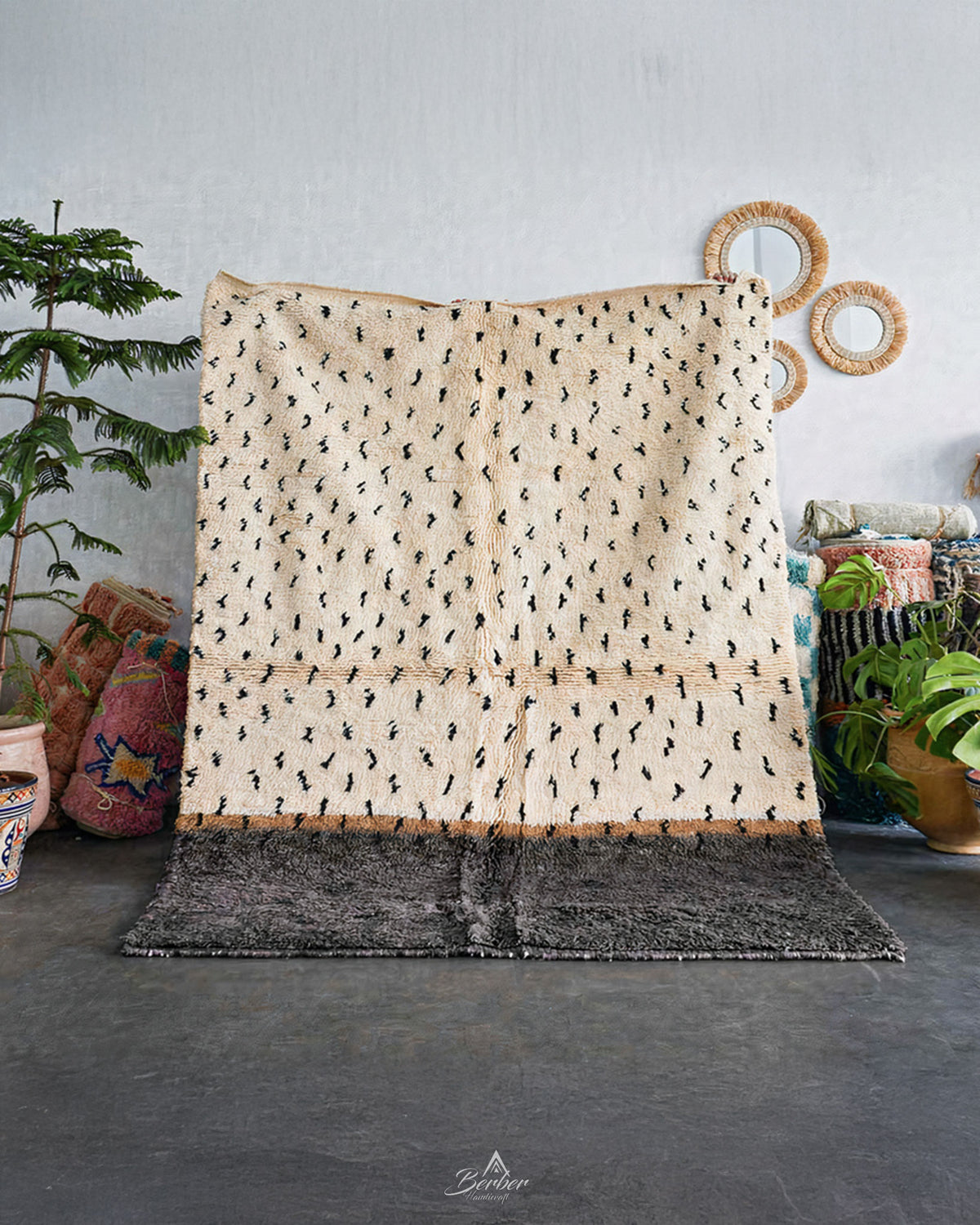 Black and White Polka Dot Rug