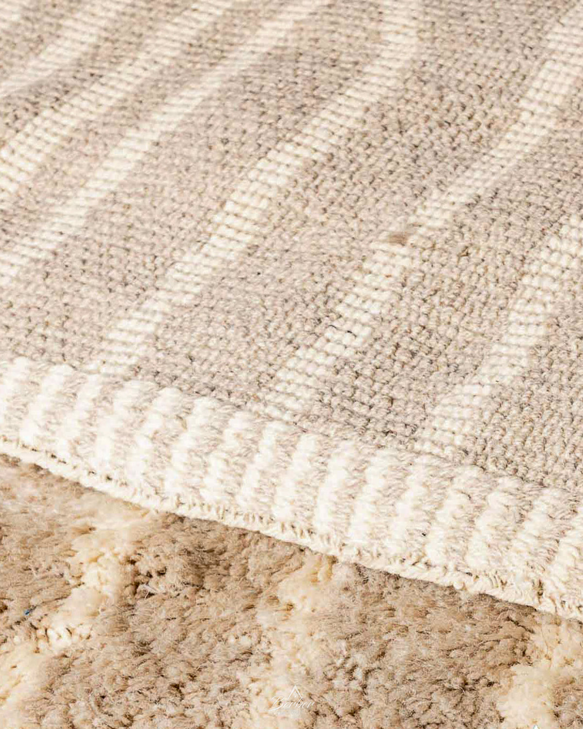 Brown Beni Ourain Rug 3 X 5 Ft | 90 X 150 Cm / With Tassels / Short (0.4” / 1 cm)