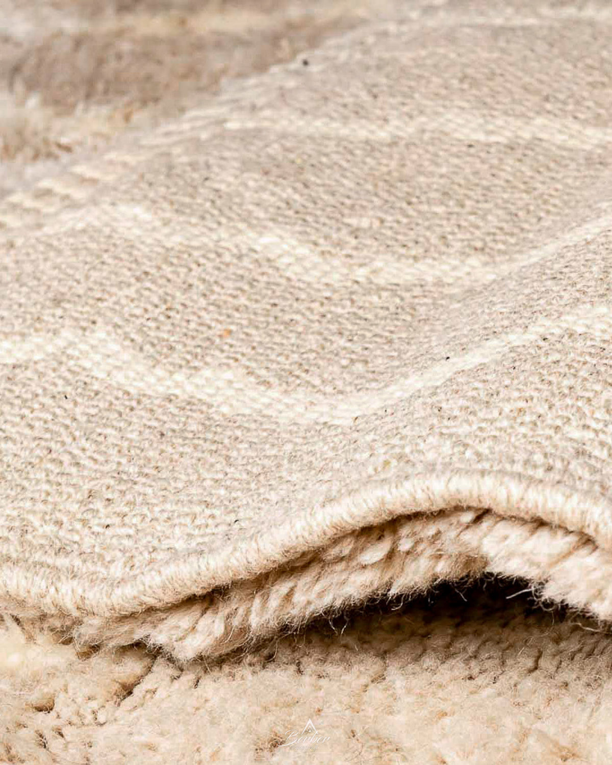 Brown Beni Ourain Rug 3 X 5 Ft | 90 X 150 Cm / With Tassels / Short (0.4” / 1 cm)