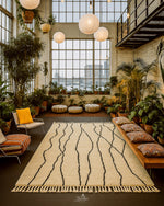 Natural Wool Shag Rug 3 X 5 Ft | 90 X 150 Cm / With Tassels / Short (0.4” / 1 cm)