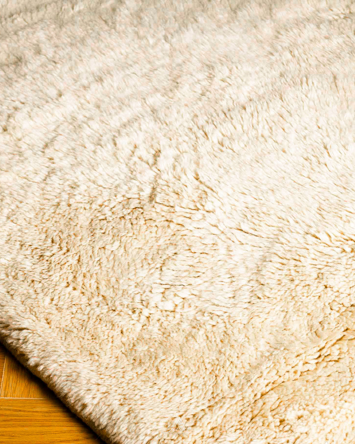 Off White Beni Ourain Carpet 3 X 5 Ft | 90 X 150 Cm / With Tassels / Short (0.4” / 1 cm)
