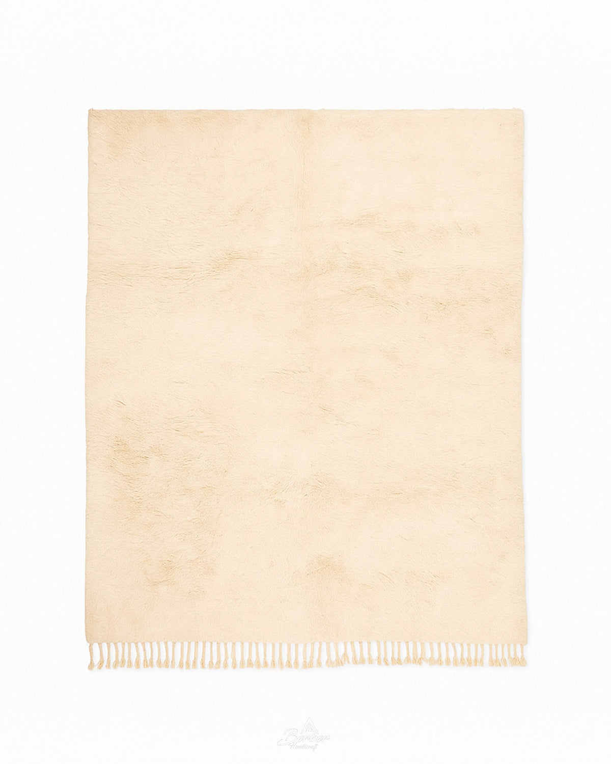 Off White Beni Ourain Carpet 3 X 5 Ft | 90 X 150 Cm / With Tassels / Short (0.4” / 1 cm)