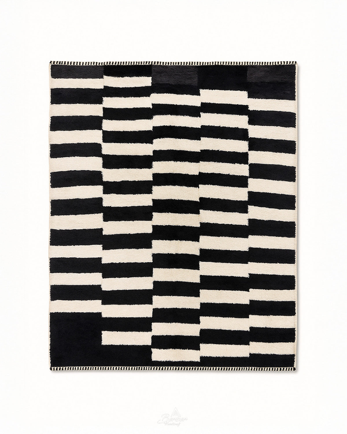 Checkered Rug 3 X 5 Ft | 90 X 150 Cm / With Tassels / Short (0.4” / 1 cm)