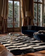 Checkered Rug 3 X 5 Ft | 90 X 150 Cm / With Tassels / Short (0.4” / 1 cm)