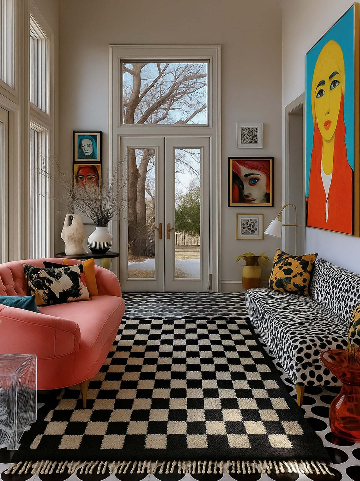 Checkered-rug-AM121-int-2-Berber Handicraft