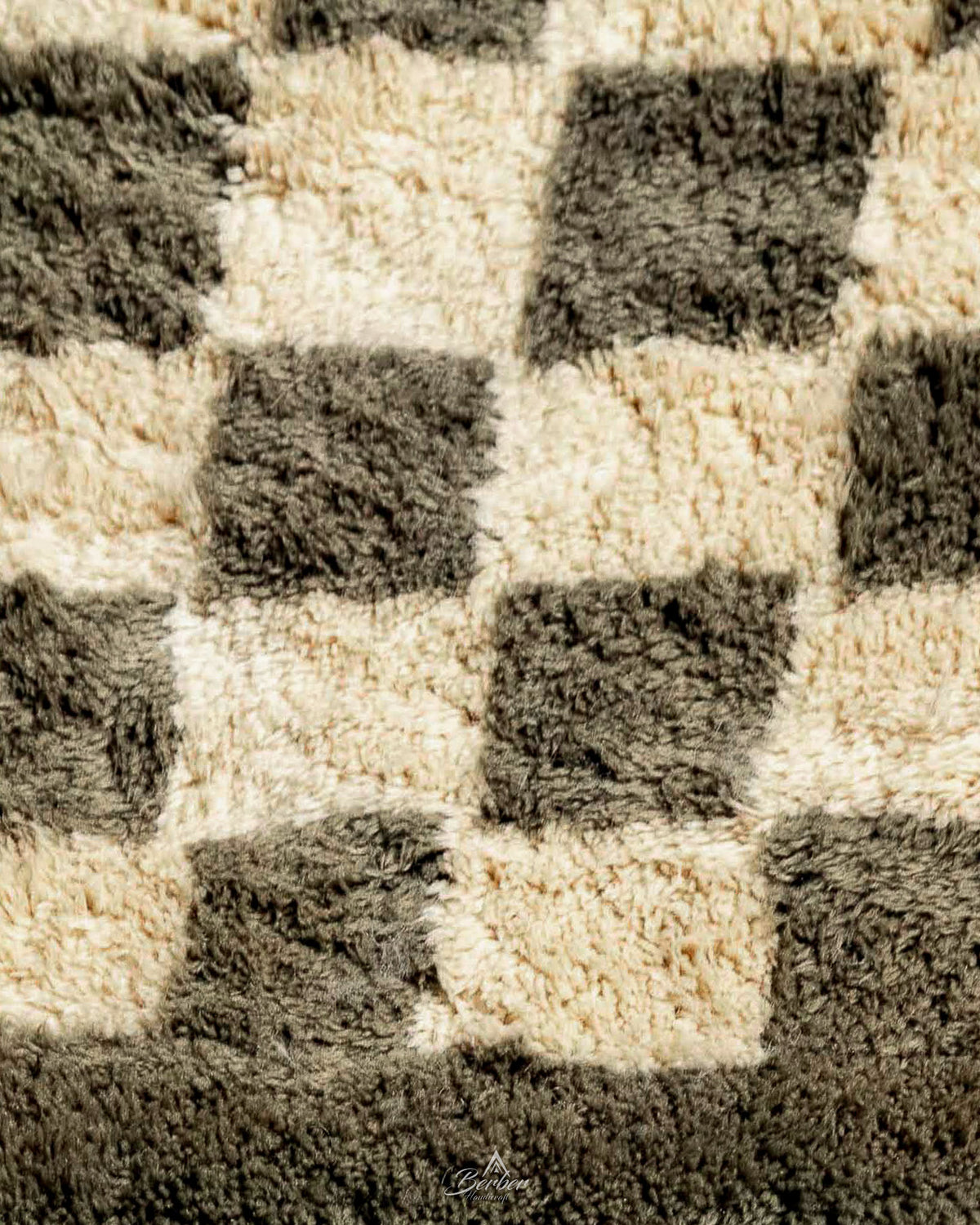 Moroccan Checkered Rug 3 X 5 Ft | 90 X 150 Cm / With Tassels / Short (0.4” / 1 cm)
