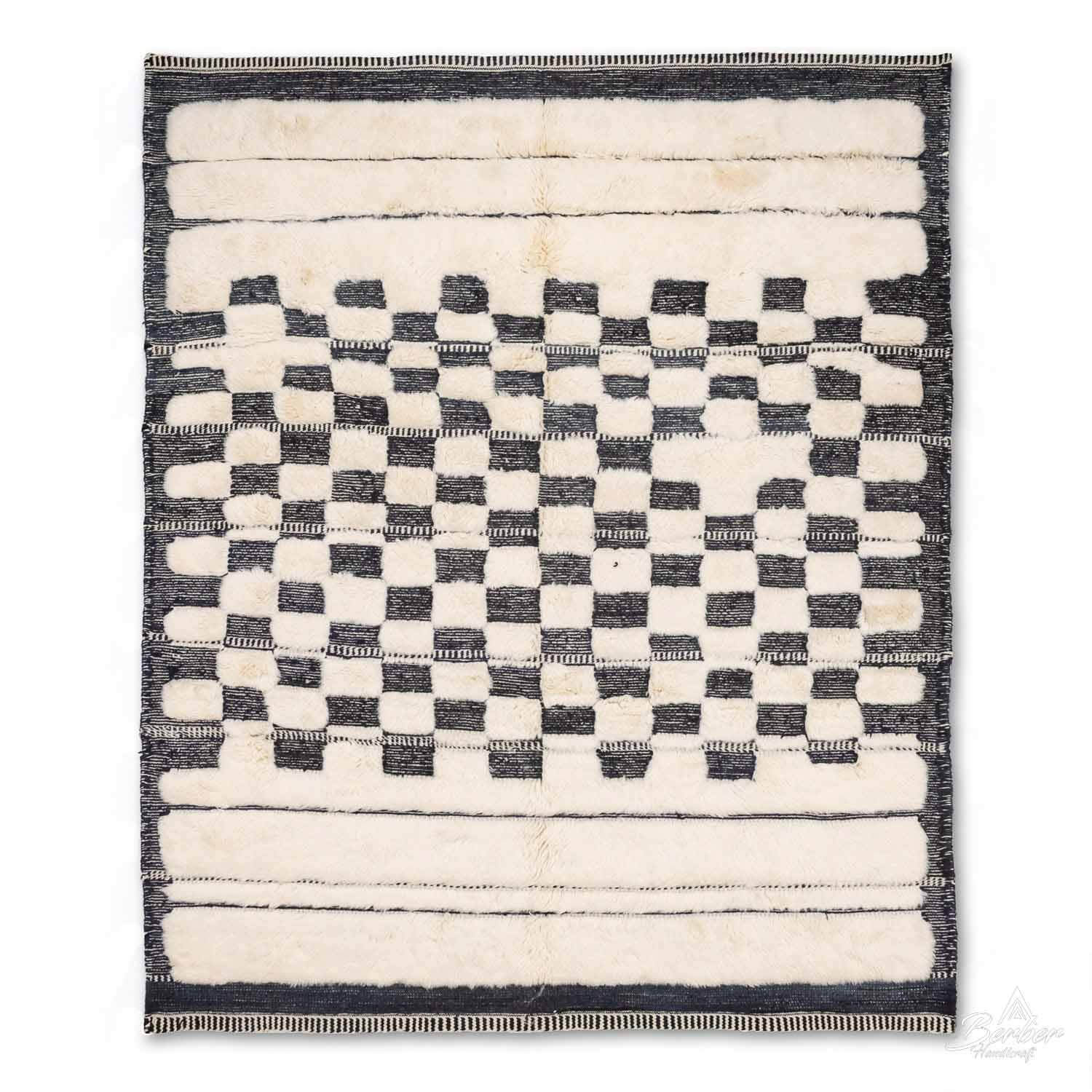 Moroccan Berber Checkered rug, store Black and White Moroccan handmade rug.