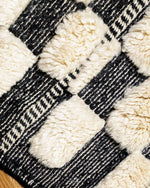 Checkered Wool Rug 3 X 5 Ft | 90 X 150 Cm / With Tassels / Short (0.4” / 1 cm)