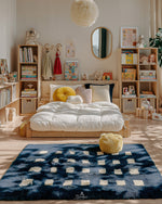 Checkered Berber Rug 3 X 5 Ft | 90 X 150 Cm / With Tassels / Short (0.4” / 1 cm)