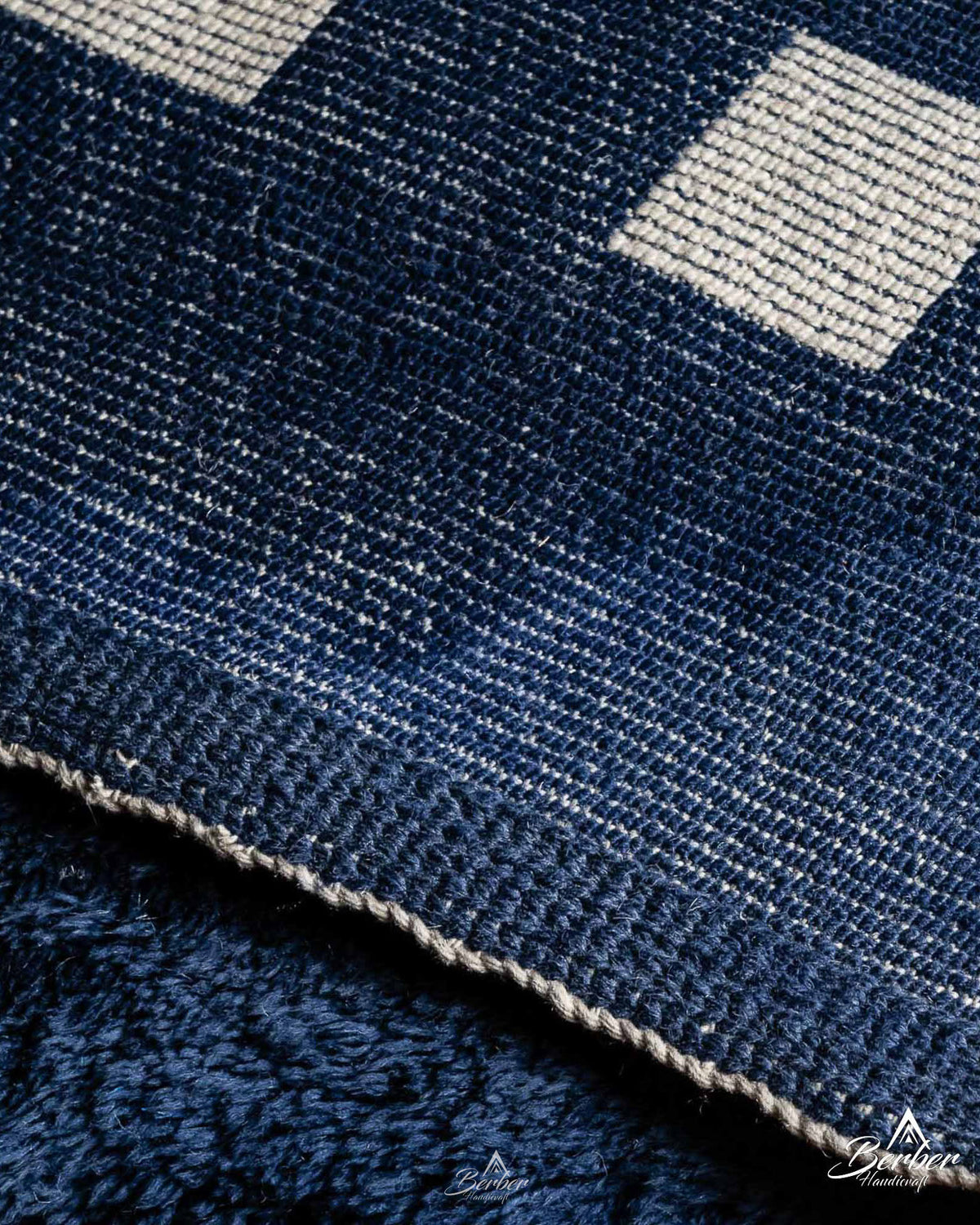 Checkered Berber Rug 3 X 5 Ft | 90 X 150 Cm / With Tassels / Short (0.4” / 1 cm)