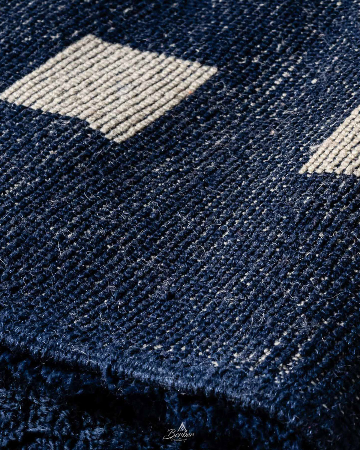 Checkered Berber Rug 3 X 5 Ft | 90 X 150 Cm / With Tassels / Short (0.4” / 1 cm)