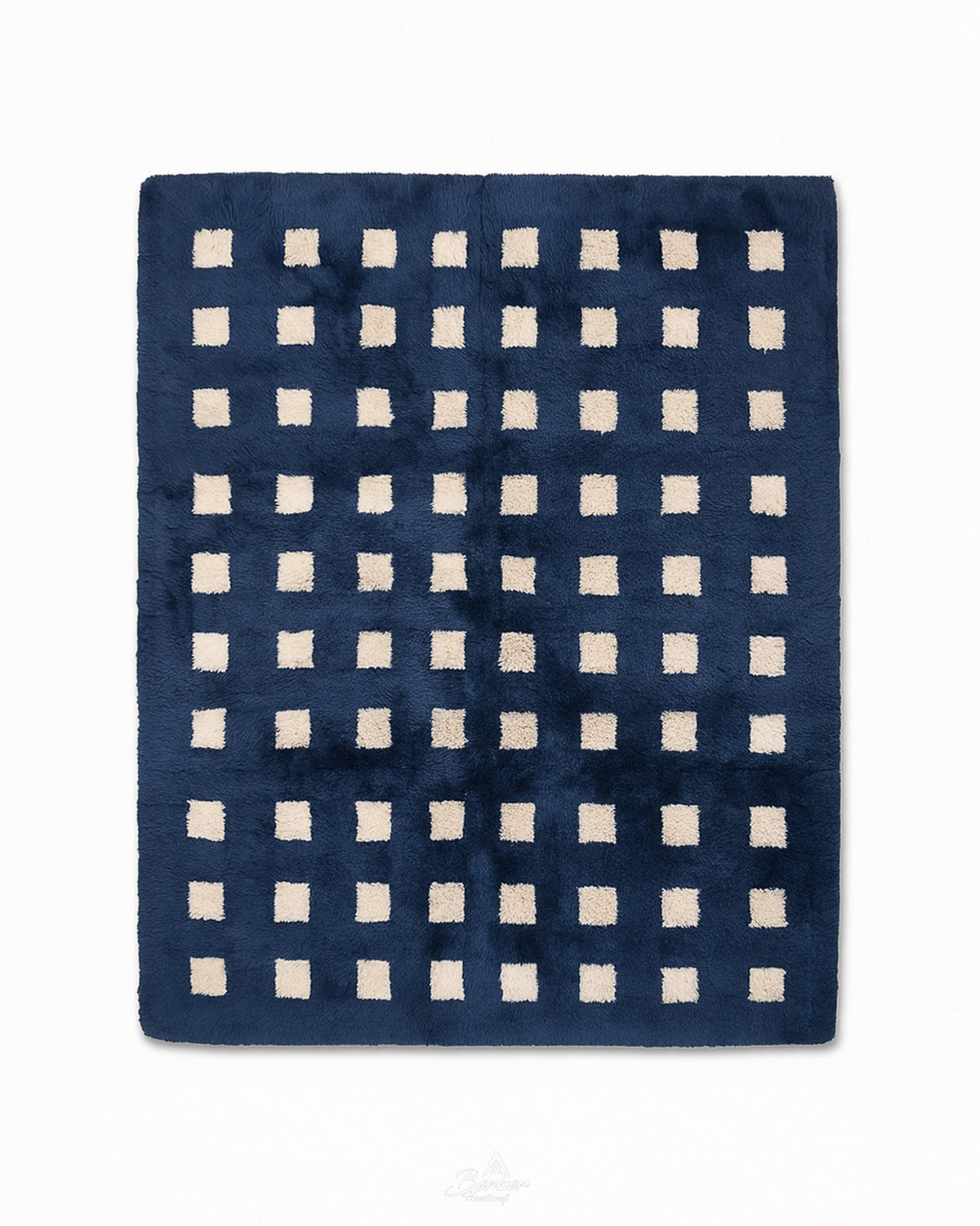 Checkered Berber Rug 3 X 5 Ft | 90 X 150 Cm / With Tassels / Short (0.4” / 1 cm)