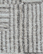 Striped Grey Moroccan rug 3 X 5 Ft | 90 X 150 Cm / With Tassels / Short (0.4” / 1 cm)
