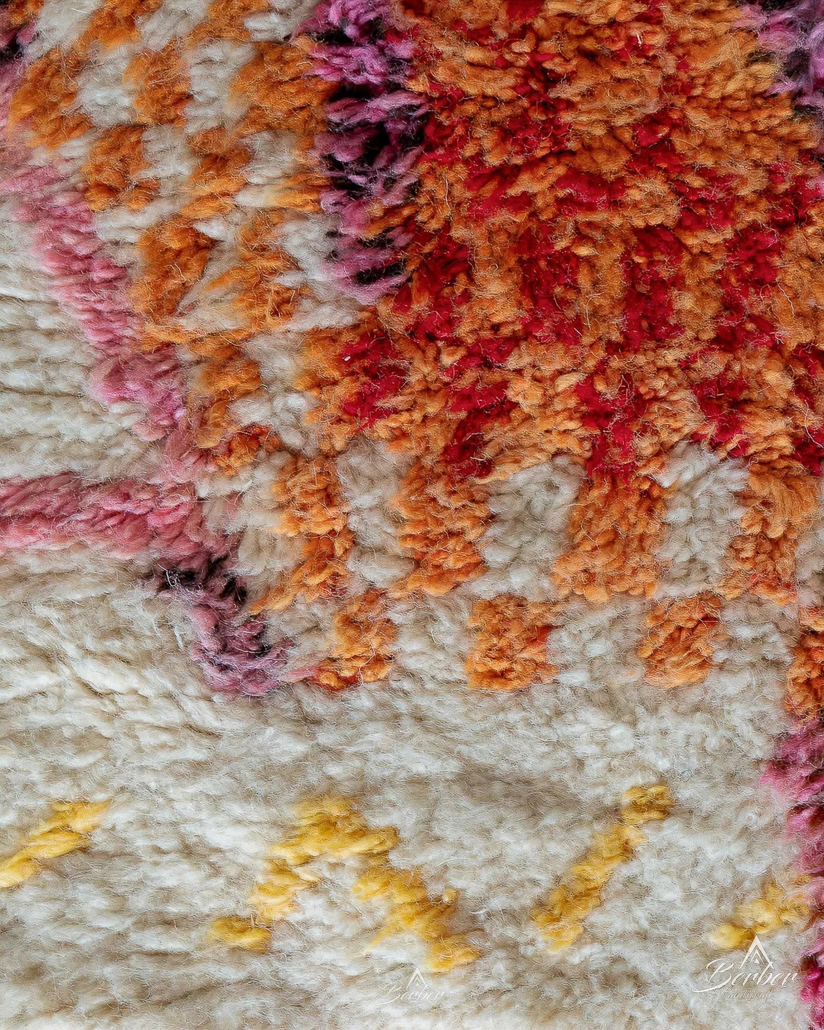 Colorful Moroccan Rug 3 X 5 Ft | 90 X 150 Cm / With Tassels / Short (0.4” / 1 cm)