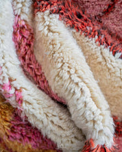 Colorful Moroccan Rug 3 X 5 Ft | 90 X 150 Cm / With Tassels / Short (0.4” / 1 cm)