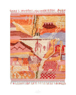 Colorful Moroccan Rug 3 X 5 Ft | 90 X 150 Cm / With Tassels / Short (0.4” / 1 cm)