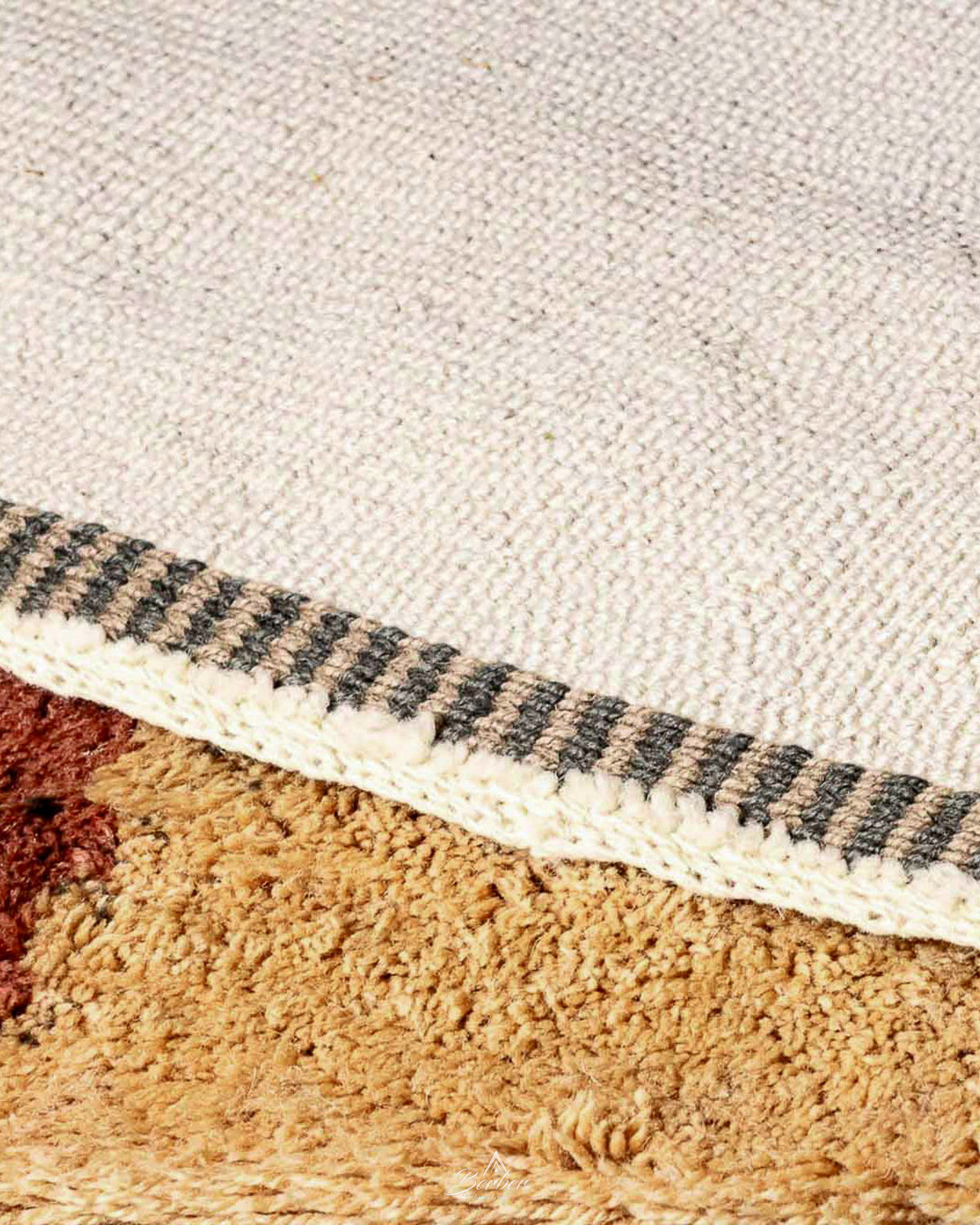 Custom Berber Moroccan Rug 3 X 5 Ft | 90 X 150 Cm / With Tassels / Short (0.4” / 1 cm)