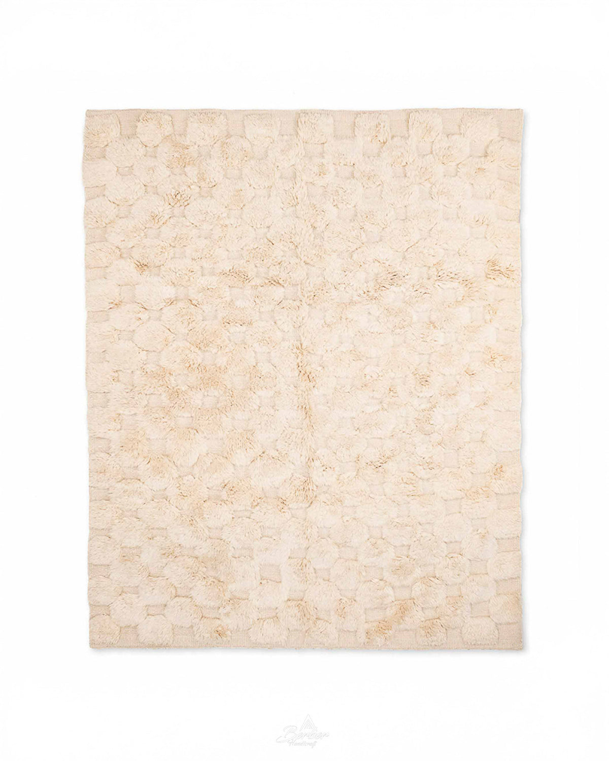 Engraved Chess Moroccan Rug 3 X 5 Ft | 90 X 150 Cm / With Tassels / Short (0.4” / 1 cm)