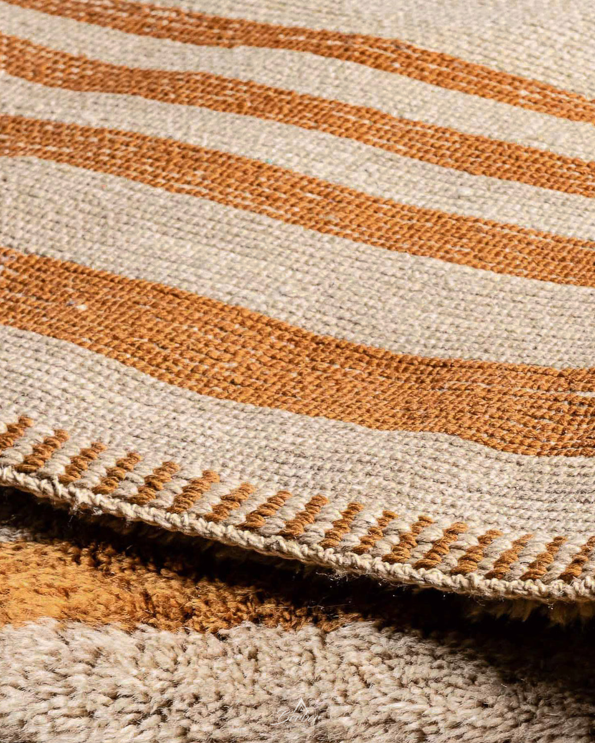 Custom Brown Wool Rug 3 X 5 Ft | 90 X 150 Cm / With Tassels / Short (0.4” / 1 cm)
