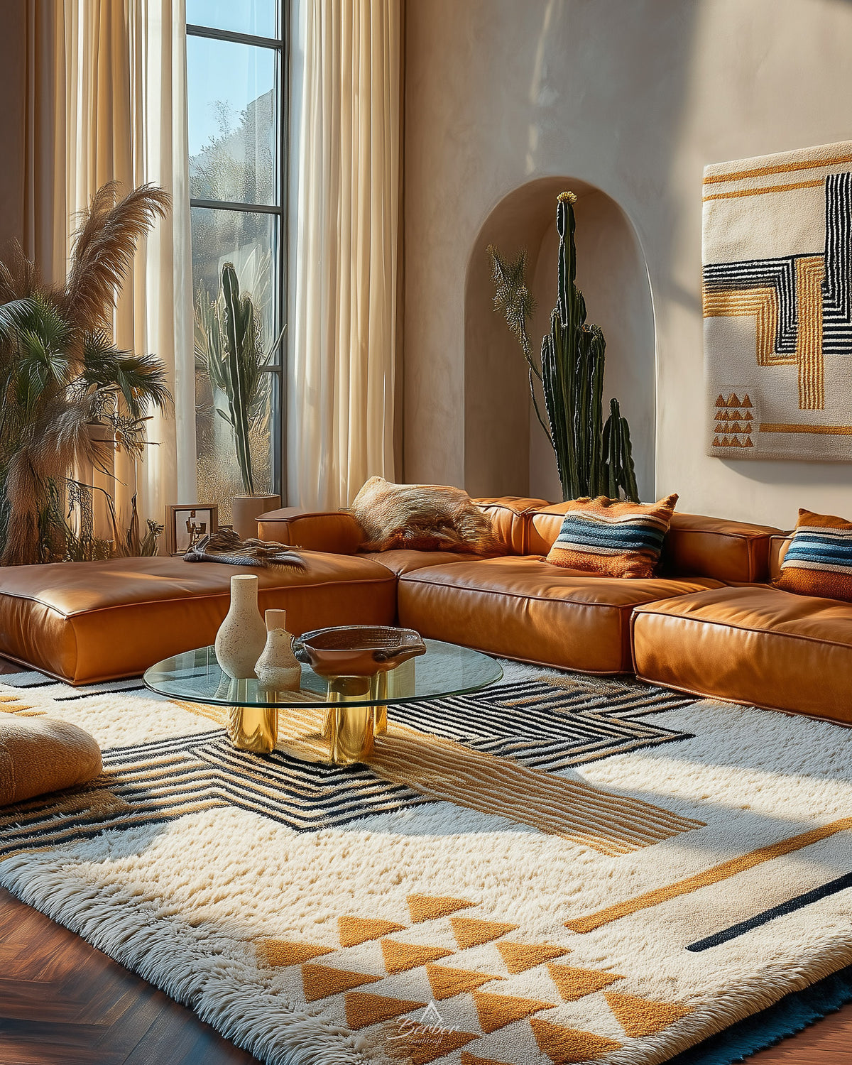 Custom Brown Wool Rug 3 X 5 Ft | 90 X 150 Cm / With Tassels / Short (0.4” / 1 cm)