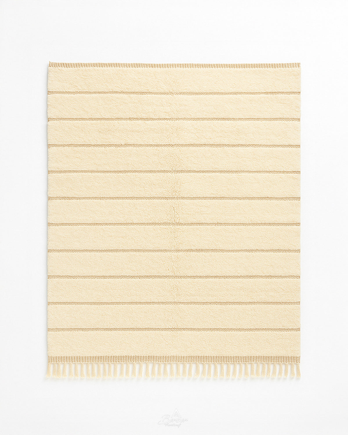 Handwoven Area Rug 3 X 5 Ft | 90 X 150 Cm / With Tassels / Short (0.4” / 1 cm)