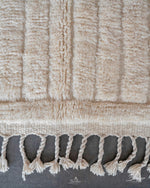 Ivory Moroccan Rug 3 X 5 Ft | 90 X 150 Cm / With Tassels / Short (0.4” / 1 cm)