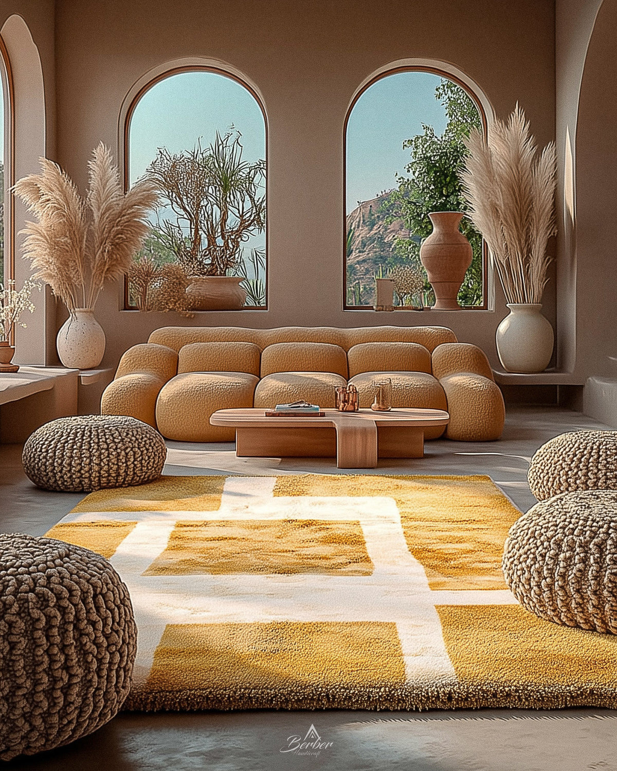 Area Wool Rug 3 X 5 Ft | 90 X 150 Cm / With Tassels / Short (0.4” / 1 cm)