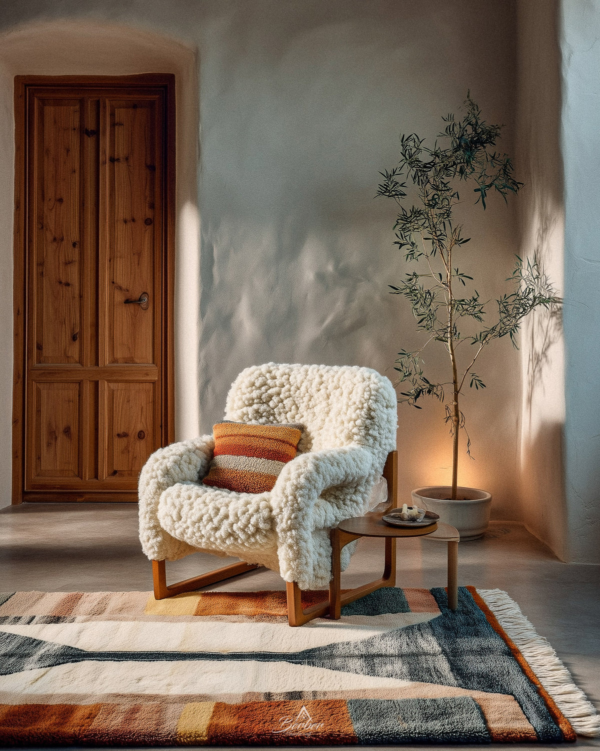 Boho Area Rugs 3 X 5 Ft | 90 X 150 Cm / With Tassels / Short (0.4” / 1 cm)