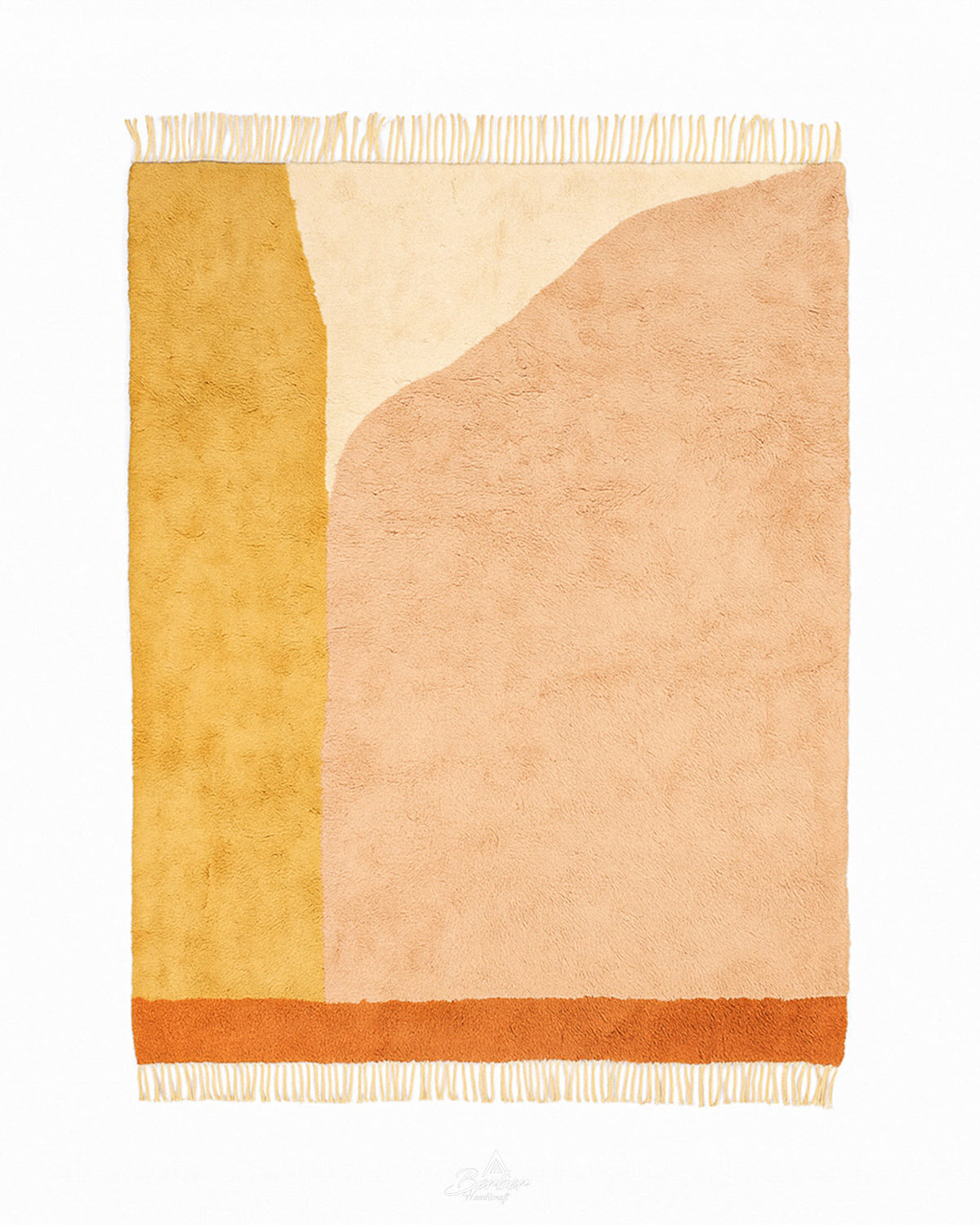 Peach Morrocan Rug 3 X 5 Ft | 90 X 150 Cm / With Tassels / Short (0.4” / 1 cm)