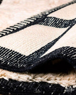 Contemporary Black and White Carpet 3 X 5 Ft | 90 X 150 Cm / With Tassels / Short (0.4” / 1 cm)