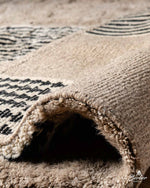 Striped Brown Moroccan Rug 3 X 5 Ft | 90 X 150 Cm / With Tassels / Short (0.4” / 1 cm)