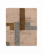 Striped Brown Moroccan Rug 3 X 5 Ft | 90 X 150 Cm / With Tassels / Short (0.4” / 1 cm)