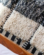 Classic Black Moroccan Rug 3 X 5 Ft | 90 X 150 Cm / With Tassels / Short (0.4” / 1 cm)
