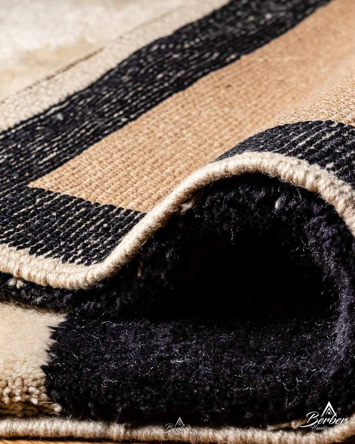 Moroccan Berber Rug 3 X 5 Ft | 90 X 150 Cm / With Tassels / Short (0.4” / 1 cm)