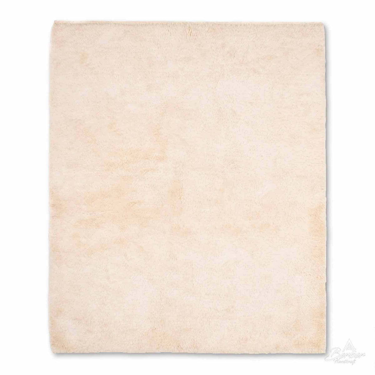 Hand Made Off White Wool Rug - Berber Handicraft