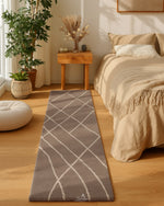 Brown Wool Runner Rug 2 X 6 Ft | 60 X 180 Cm / With Tassels / Short (0.4” / 1 cm)